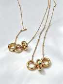 Detachable Green Zircon Gold Necklace For Women Layering Wear
